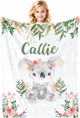 Vista 22 de Manta de bebé personalizada con nombre, cobijas de franela suaves y personalizadas con diseño de animales para recién nacidos, niños y niñas