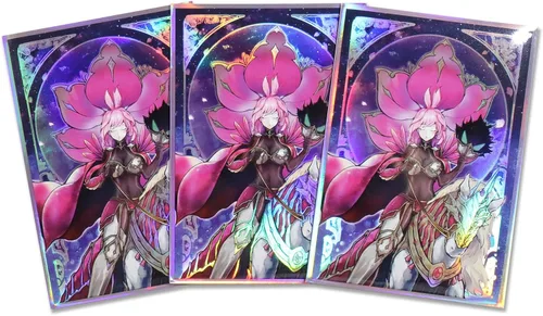 Vista 3 de Fundas holográficas de 50 quilates (Baronne de Fleur) para tarjetas coleccionables con carga superior, protectores de cubierta para YGO/Arte