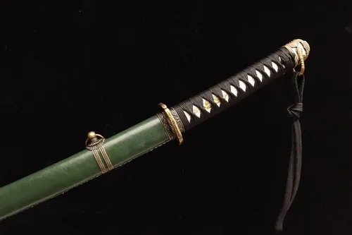 Vista 4 de Espada Katana Guntō hecha a mano, espada samurái japonesa real (espada completa), catanas japonesas reales