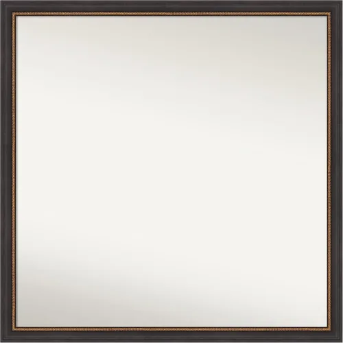 Vista 99 de Amanti Art Espejo de baño negro para sobre el fregadero, 23 x 23 pulgadas, espejo cuadrado negro Ashton, marco de madera tradicional mediano, se
