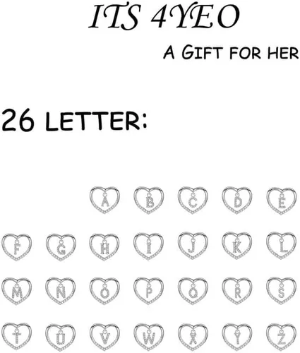 Vista 7 de ITS4YEO 925 Sterling Silver Infinity Heart Pendant Initial Necklaces Silver Necklace Zircon Pendant Necklaces for Women Jewelry Gift for Women Wife