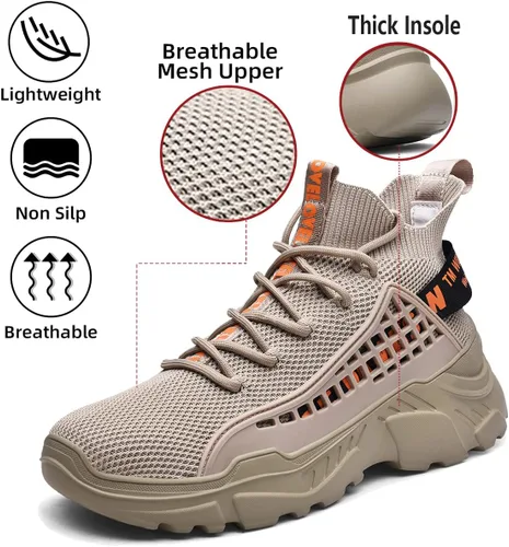 Vista 2 de SANNAX Mens Walking Shoes Workout Tennis Sneakers Non Slip Fashion Sports Shoe Lightweight Casual Breathable