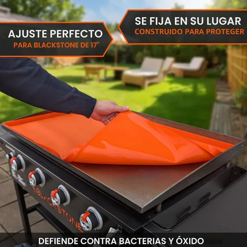 Vista 2 de Alfombrilla de plancha de silicona premium de 17 pulgadas para parrilla Blackstone de 17 pulgadas, cubierta de plancha de silicona resistente de 43