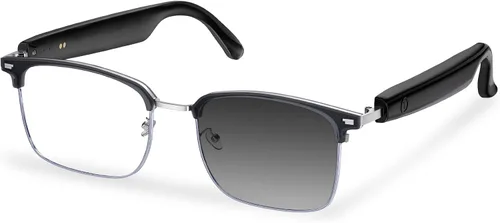 Vista 10 de Gafas inteligentes, gafas con filtro de luz azul, gafas de sol Bluetooth, lente fotocrómica, micrófono y altavoz integrados (GS13-dorado+marco negro)