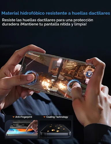 Vista 6 de OneFish Protector de pantalla para iPhone 13 Pro Max / 14 Plus de privacidad, vidrio templado antiespía de 4 vías de 360°, dureza 9H, bordes