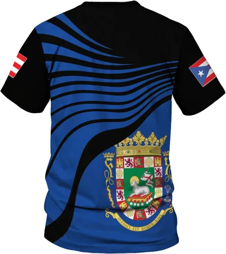Vista 4 de Woseprints - Camiseta de Puerto Rico con nombre personalizado 3D, camiseta de Puerto Rico para hombres y mujeres, camiseta con la bandera de Puerto