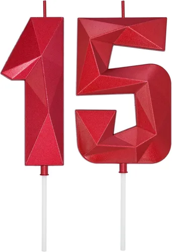 Vista 276 de DERVENTA Vela Grande de Cumpleaños Número 3D Verde Luminoso de 3.7 Pulgadas Celebración de Fiesta Aniversario Decoración Adorno para Pastel 1 Pieza