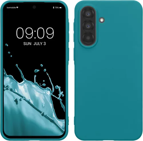 Vista 59 de kwmobile Funda compatible con Samsung Galaxy A12 - Funda protectora de silicona TPU suave y delgada - Azul Báltico