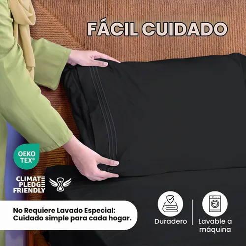 Vista 9 de ROYALE LINENS Juego de sábanas Cal King de 4 piezas, ropa de cama de microfibra suave cepillada de 1800 hilos, 1 sábana bajera, 1 sábana encimera, 2