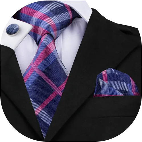 Vista 151 de Dubulle Corbata tejida de cachemira para hombre y gemelos de pañuelo para hombre, conjunto de gemelos para boda formal y negocios