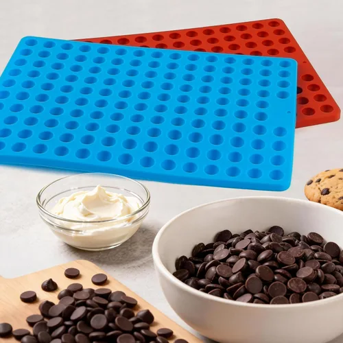 Vista 4 de Sidosir 2 moldes redondos de silicona de chocolate para perros, molde antiadherente en forma de semiesfera para hornear golosinas para perros, mini