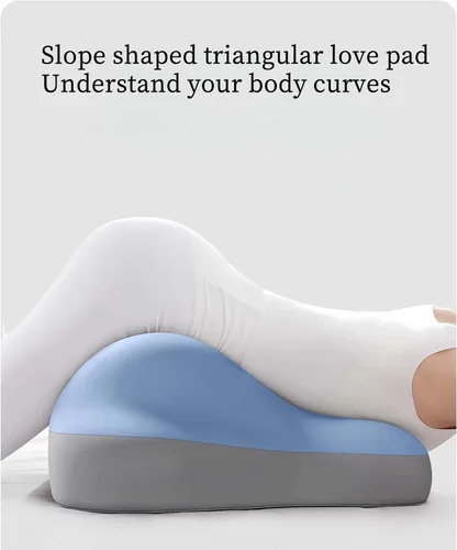 Vista 9 de Sweet Couples Pillow - Almohada de apoyo de posición profunda para parejas, cojín de apoyo de espuma viscoelástica para sentarse para leer e Azul