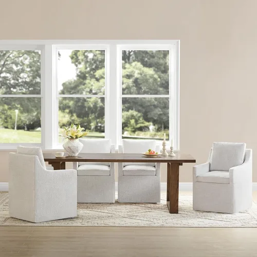 Vista 16 de KISLOT Upholstered Dining Chairs Set of 1 with Casters, Cream