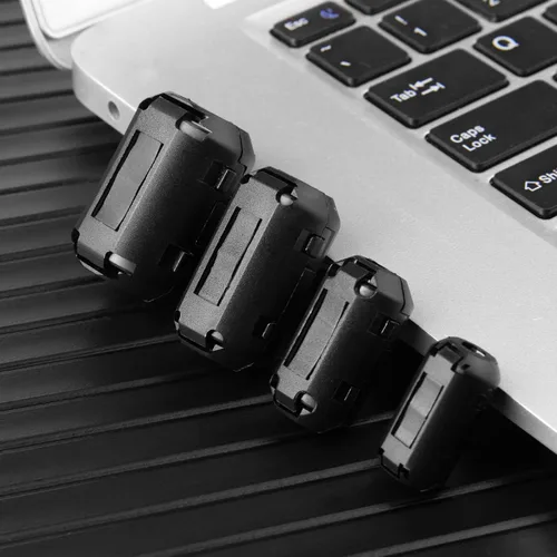 Vista 7 de Núcleo de anillo de ferrita negro RFI EMI cable supresor de ruido Clip-20Pcs