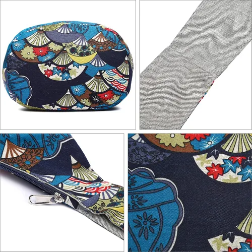 Vista 228 de Bolsa de hombro para mujer, de lona en estilo hippie/bohemio para llevar cruzada al hombro, disponible en diferentes colores y estampados