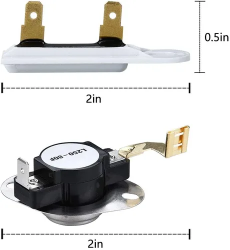 Vista 3 de 3977393 Fusible térmico para secadora 3387134 Termostato de ciclismo 3392519 Fusible térmico 3977767 Termostato de secadora compatible con secadores