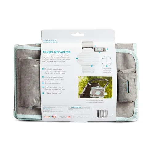 Vista 7 de Munchkin Cambiador portátil – Cambiador de pañales ligero y compacto para bebé con tecnología Silver-Ion, incluye 12 bolsas de eliminación