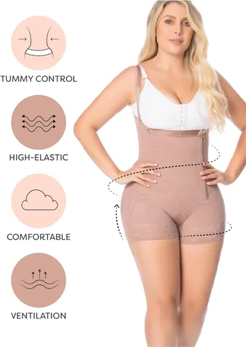 Vista 6 de ComfortShape LiftEase Shapewear con doble soporte abdominal con cremallera lateral y encaje de silicona