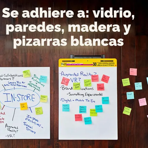 Vista 5 de Post-it Rotafolios Superadhesivos para Caballete, 25 x 30 Pulgadas, 30 Hojas/Rotafolio, 6 Rotafolios, Papel Premium Blanco Autoadhesivo de Alta