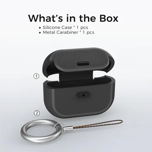 Vista 8 de TRONWIN Funda para AirPods Pro 2, [con bloqueo] Funda para AirPods Pro de una pieza (2ª/1ª generación), funda protectora completa de silicona suave