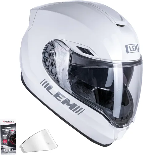 Vista 11 de LEM Cascos de motocicleta de cara completa, cascos para hombres, con certificado DOT, PINLOCK y DVS de doble visión, casco de motocicleta de calle