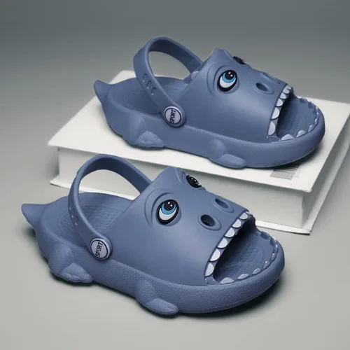 Vista 5 de KAQ Zuecos de jardín de dinosaurios para niños y niñas, sandalias de nube lindas deslizantes antideslizantes cómodas para la ducha de verano