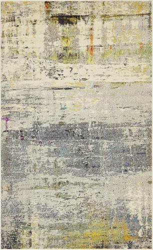 Vista 15 de Tapete abstracto Unique Loom, colección Estrella, moderno, multiárea, Polipropileno, Gris