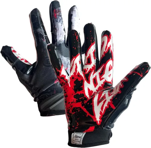 Vista 7 de Battle Sports - Guantes de fútbol americano para receptor abierto con dorso de mano, ultraadherentes y con agarre, antideslizantes, para adultos