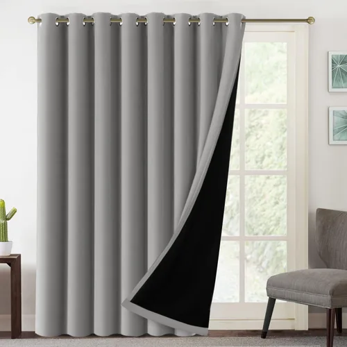 Vista 16 de MeilleMaison Paneles de cortina 100 % opacas para ventana de dormitorio, bloqueo de luz completa, de 84 pulgadas de largo, con aislamiento térmico