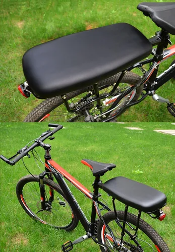 Vista 9 de TOPCABIN Bicycle Manned Cushion Mountain Bike Back Shelf Seat Cushion Manned Comfortable Saddle Children Back Seat Negro
