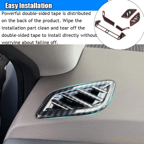 Vista 5 de Accesorios interiores personalizados para Nissan Rogue 2021 2022 2023, cubierta de salida de aire acondicionado ABS, cubierta de marco, cubierta