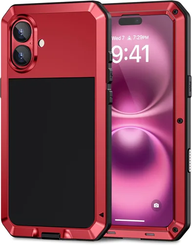 Vista 24 de Lanhiem Funda para iPhone 7 Plus/8 Plus, resistente a los golpes, [Tough Armour], funda de metal con protector de pantalla integrado, funda Negro