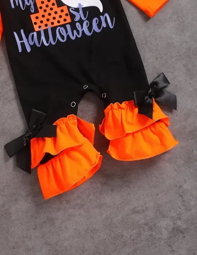 Vista 6 de TUEMOS Body de Halloween para bebé niña con diadema, primer conjunto de ropa de Halloween