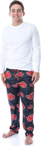 Vista 2 de Bioworld Naruto Shippuden Akatsuki Clouds - Pantalones de pijama para hombre, Negro