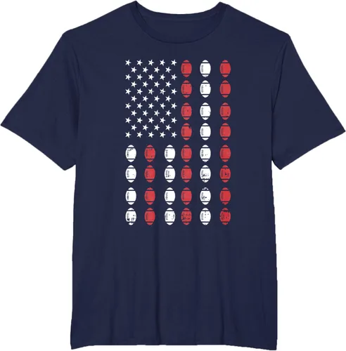 Vista 44 de Camiseta patriótica de jugador atleta del 4 de julio de fútbol americano, Negro