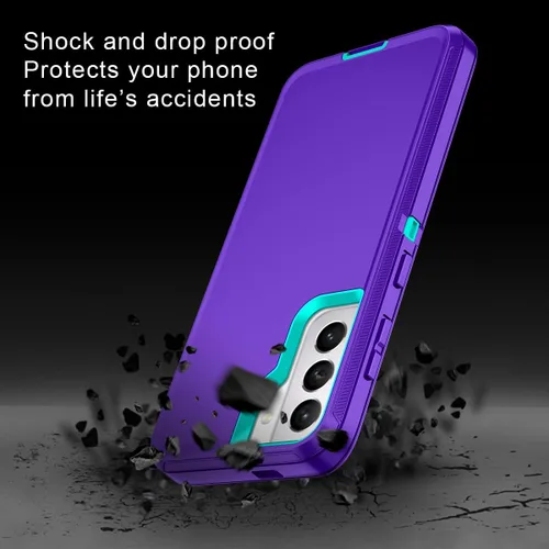 Vista 4 de I-HONVA Funda para Galaxy S21 5G a prueba de golpes, a prueba de polvo y caídas, 3 capas de protección de cuerpo completo