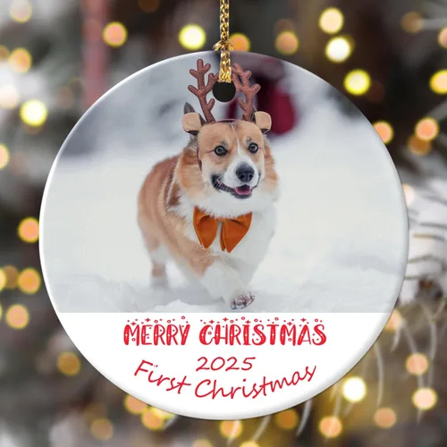Vista 17 de 4 paquetes de adornos de Navidad personalizados con foto, adornos de Navidad personalizados para perros 2023 para árbol de Navidad, cachorros