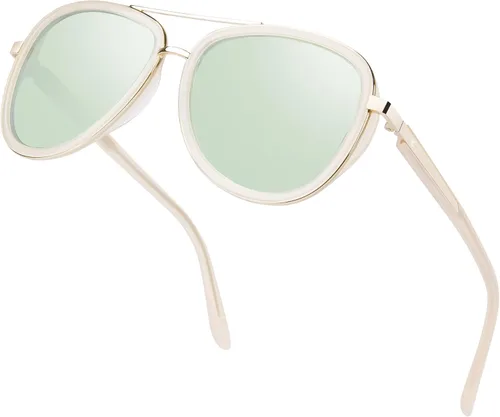Vista 15 de BIRCEN Gafas de sol polarizadas para mujer con protección UV - Sombras retro espejadas con montura de acetato BC2001 A-Rosa