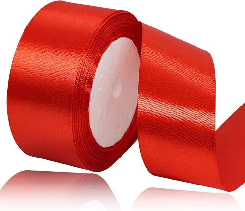 Vista 163 de Cinta de Satén Beige de Color Sólido, 1-1/2 Pulgadas x 25 Yardas, Cinta de Satén de Tela para Envolver Regalos, Manualidades, Hacer Lazos