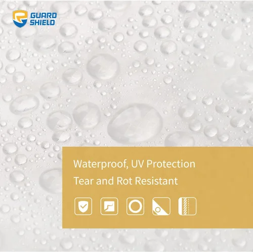 Vista 3 de GUARD SHIELD Lona blanca transparente resistente de 20 x 40 pies, impermeable, jardín al aire libre, cubierta de polietileno resistente a los rayos