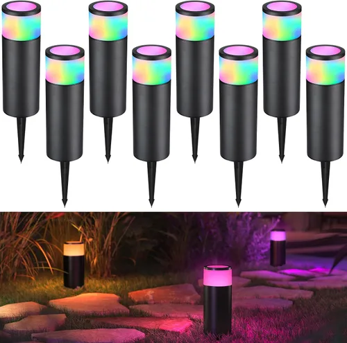 Vista 8 de LEONLITE Paquete de 4 luces de camino de bolardo de bajo voltaje, 5W 400LM, 3000K