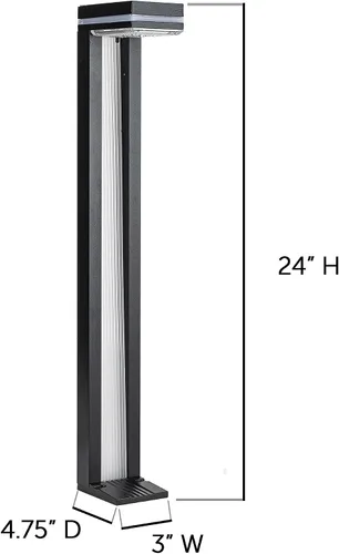 Vista 9 de Gama Sonic Sentry 92iP260082 - Lámpara solar para caminos para exteriores, aluminio fundido resistente, moderna pasarela vertical, blanco brillante