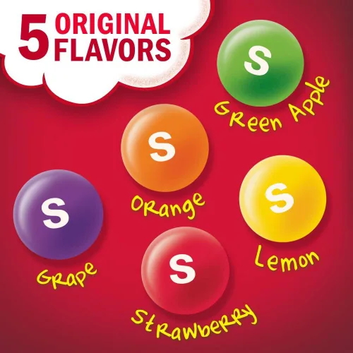 Vista 4 de SKITTLES Littles Originals Rainbow Mini caramelo masticable a granel, 24 unidades, 45.6 onzas Share size bulk candy mini chewy candy snacks, 24