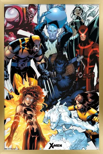 Vista 17 de Trends International Marvel Comics - The X-Men - Collage Wall Poster, 14.725" x 22.375", Barnwood Framed Version Versión enmarcada Barnwood