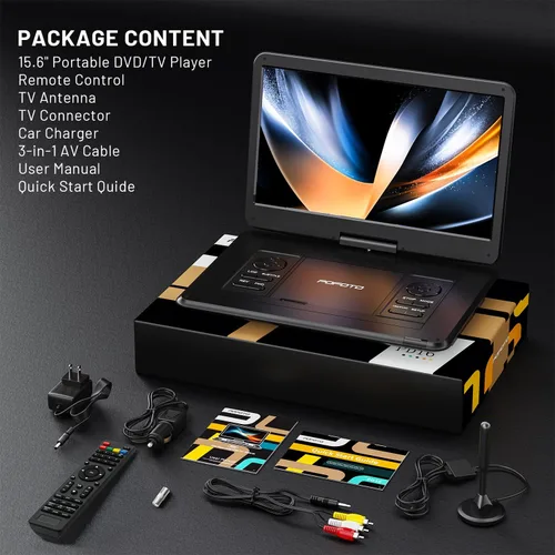 Vista 9 de 17.5" TV portátil reproductor de DVD con pantalla giratoria HD