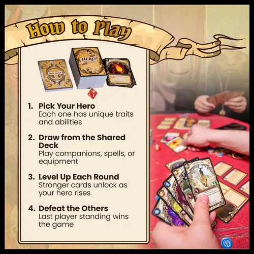 Vista 12 de Hero: Tales of The Tomes - por Tomekeeper Entertainment - Juego de cartas de batalla para adolescentes y adultos - Baraja comunitaria - Sin