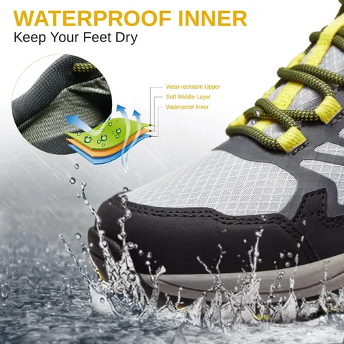 Vista 2 de CAMELSPORTS Zapatos de senderismo para mujer, impermeables, ligeros, antideslizantes, transpirables, para exteriores, para senderismo y caminar