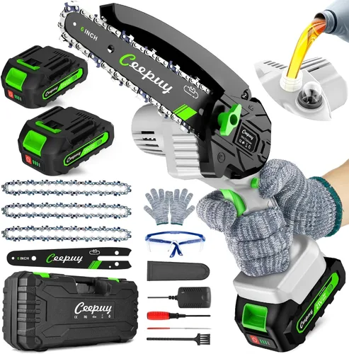 Vista 12 de CEEPUY Mini Motosierra Inalámbrica, [2025 Mejorada] Sierra Eléctrica Regalos para Hombres Papá Esposo Jardinero, Gadgets Geniales para Hombres 2025