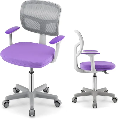Vista 9 de POWERSTONE Kids Desk Chair with Detachable Cushion Adjust Footrest, Blue Azul
