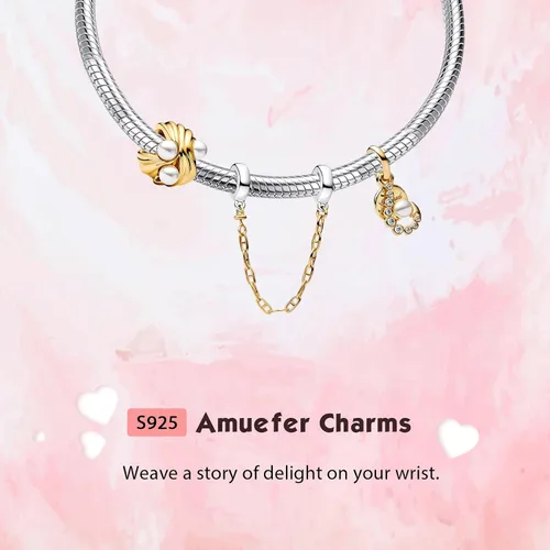 Vista 19 de Amufer S925 Charms for Women, compatible with Pandora Bracelets and Necklaces, Jewelry Gift